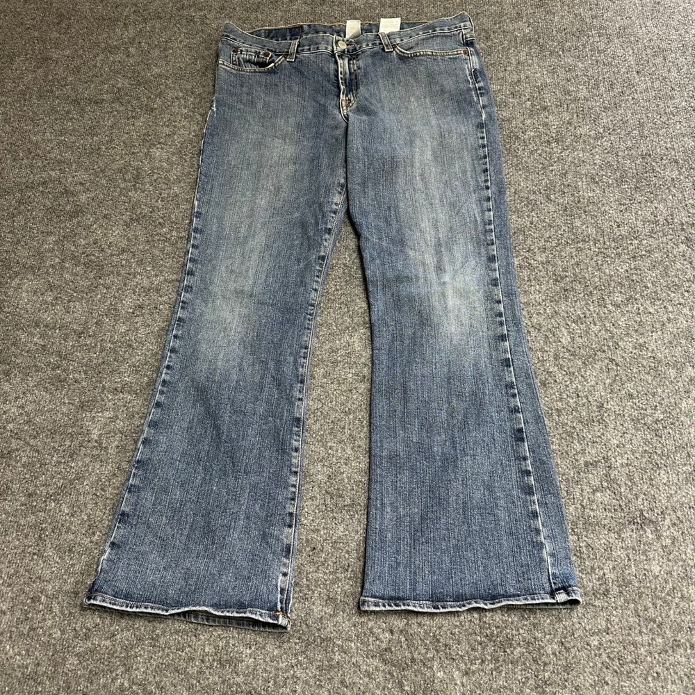 Lucky Brand Jeans Womens Size 14 Blue Flare Stretch Denim USA Made 81RUA80